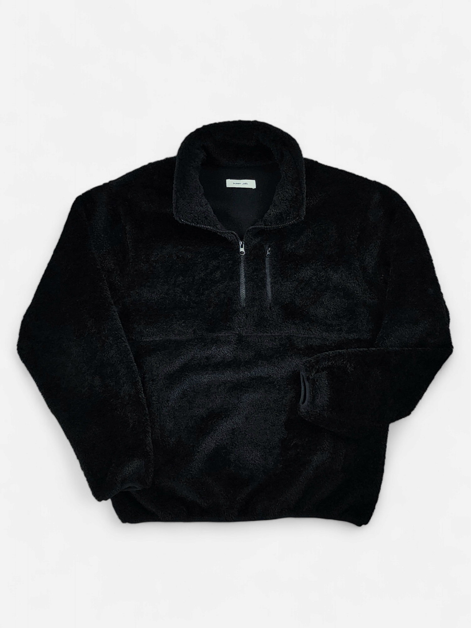 Fleece Half Zip Jumper - Obsidian Black – DUMMY LABEL Fleece Half Zip Jumper - Obsidian Black – DUMMY LABEL