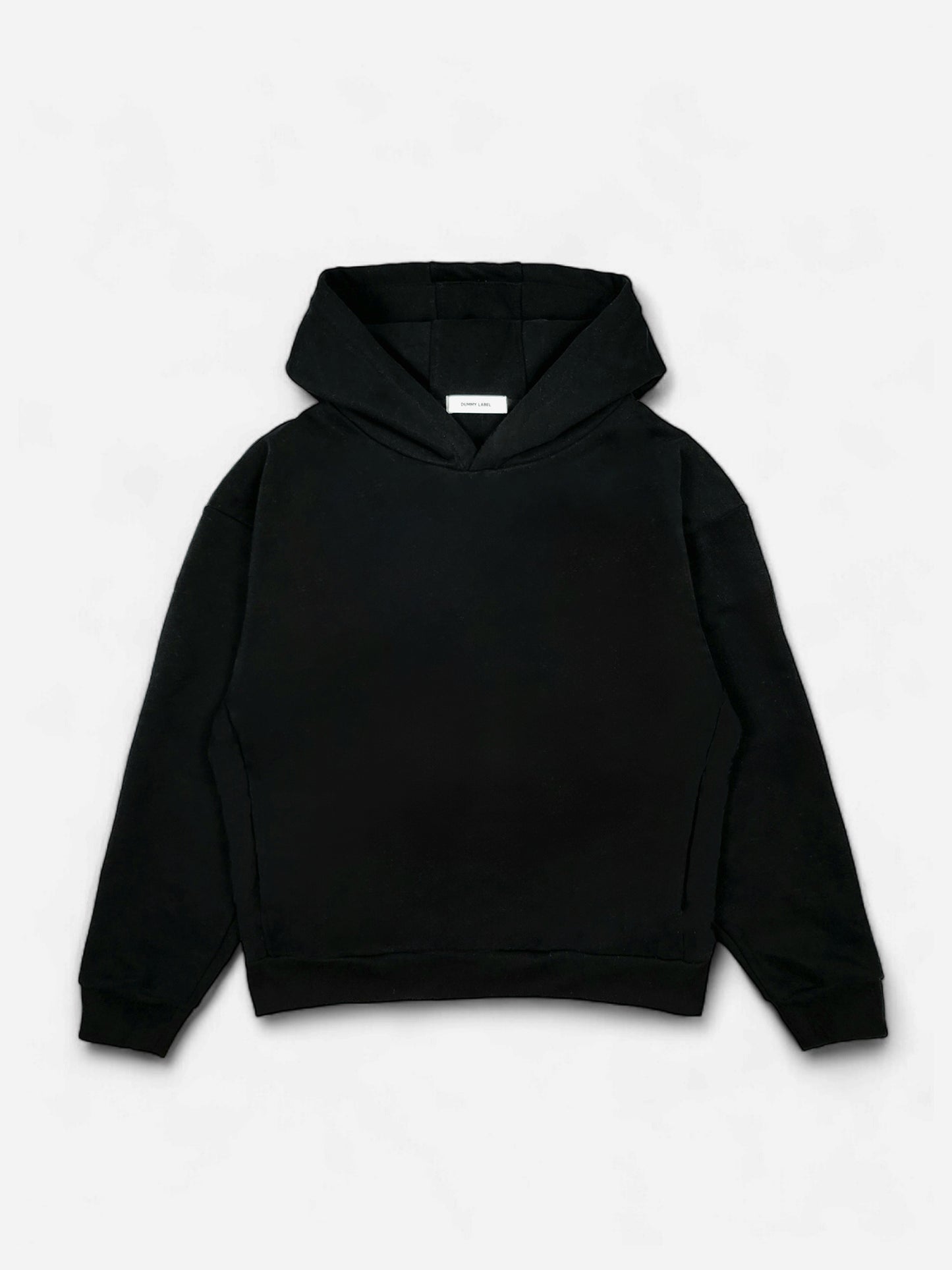 Boxy Oversized Tunnel Pocket Hoodie - Classic Black