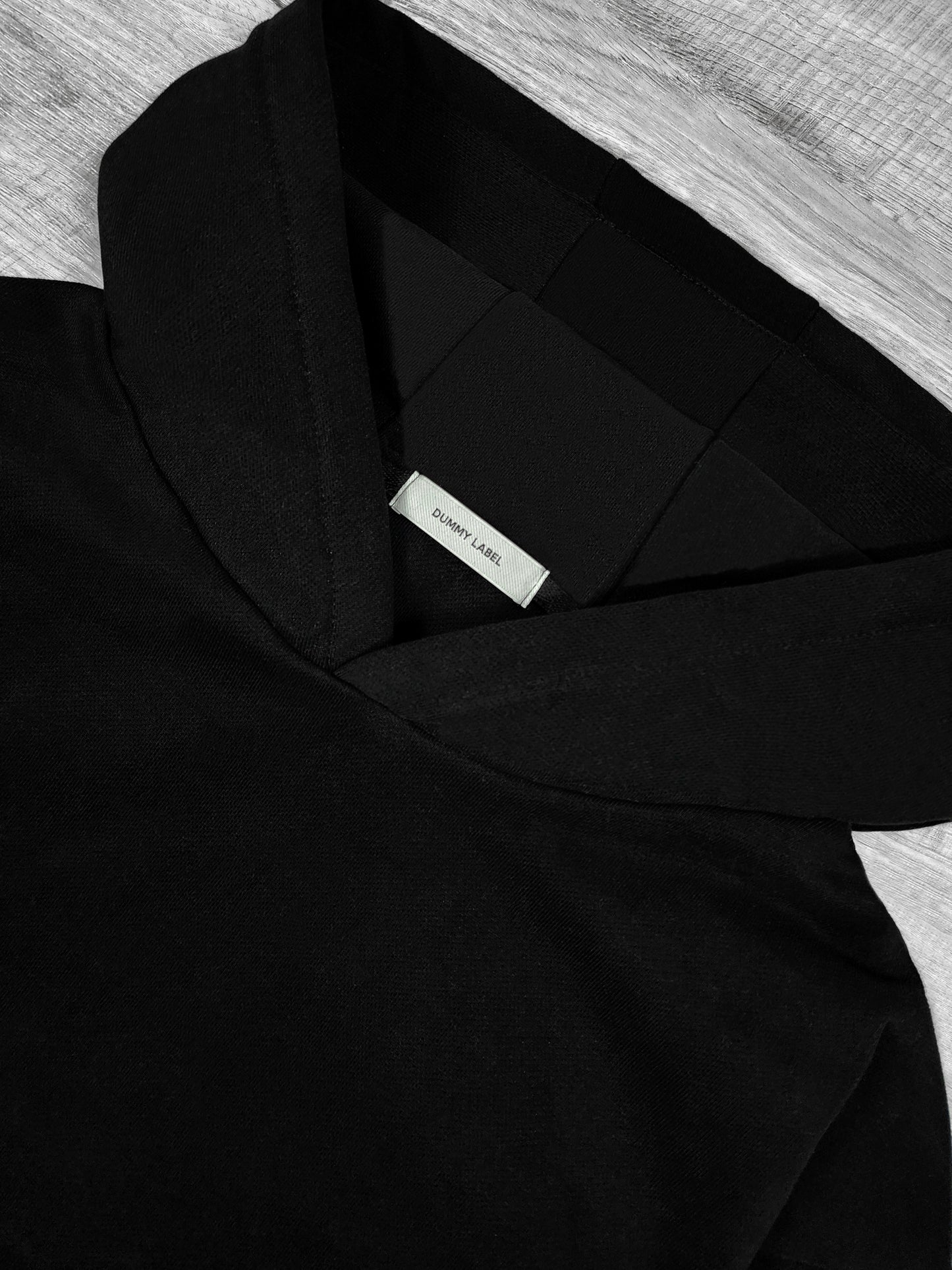 Boxy Oversized Tunnel Pocket Hoodie - Classic Black