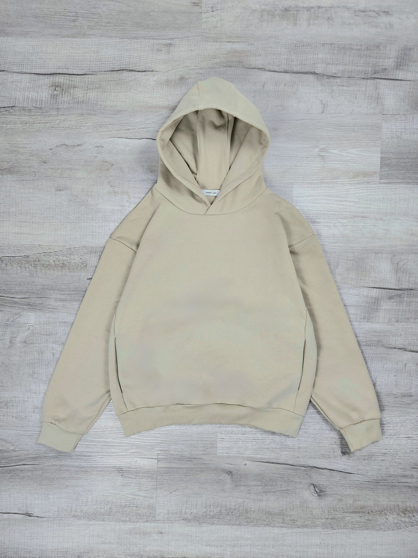 Boxy Oversized Tunnel Pocket Hoodie - Oatmeal Beige