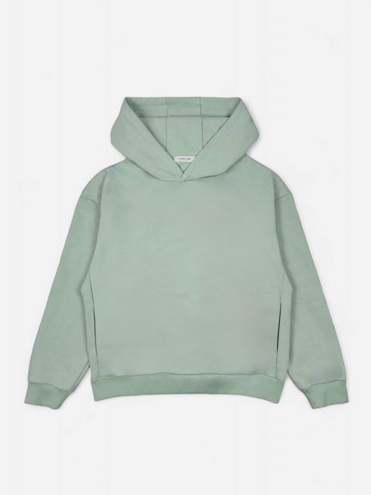 Boxy Oversized Tunnel Pocket Hoodie - Sage Green