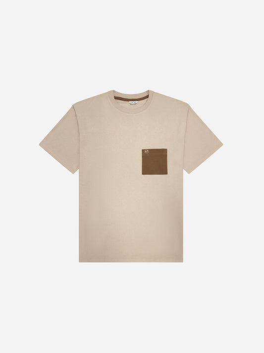 Dummy Face Embroidered T-Shirt - Coffee