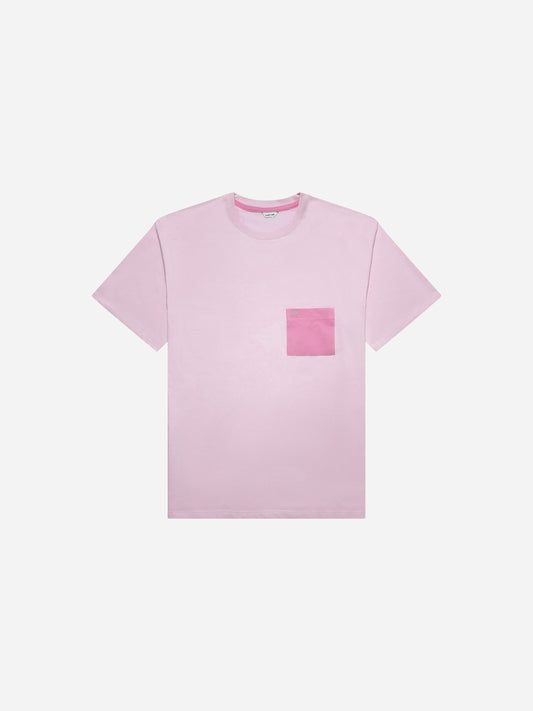 Dummy Face Embroidered T-Shirt - Flamingo